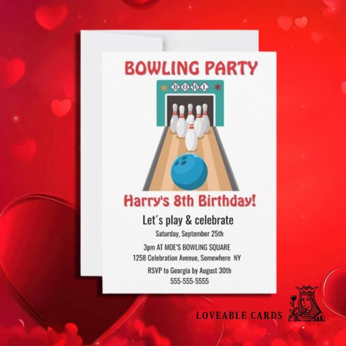Party Ten Pin Invitation