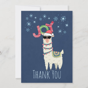 Party Thank You   Christmas Llama with Snowflakes