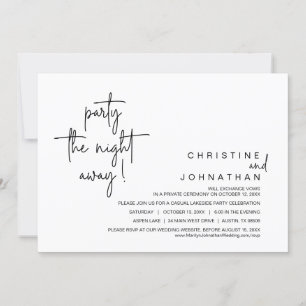 Party the night away, Wedding Elopement Dinner Invitation