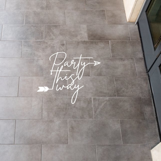 Party This Way Arrow Direction Sign Floor Decals (Restaurant)