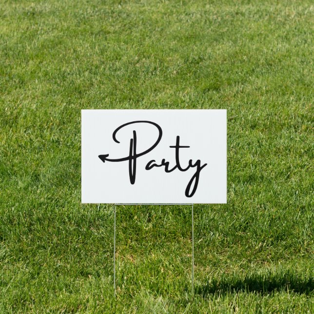 Party this way arrow left Yard Sign (Insitu)