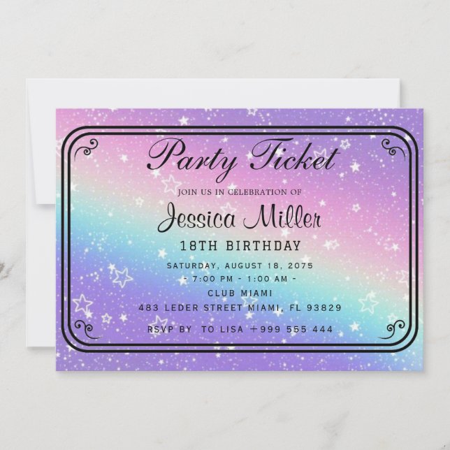 Party Ticket Invitation (Front)