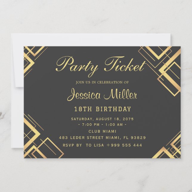 Party Ticket Invitation (Front)
