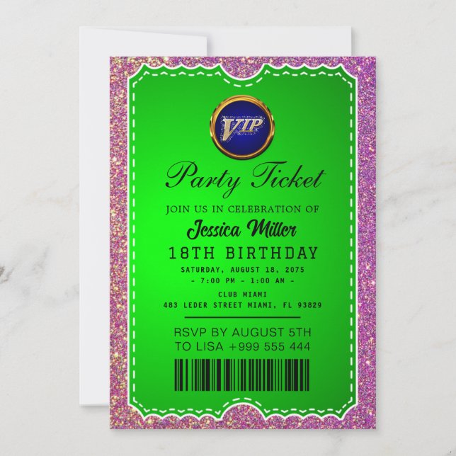 Party Ticket Invitation (Front)