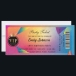 Party ticket invitations<br><div class="desc">Step into a world of mystery and elegance with this luxury masquerade party ticket invitation. Featuring a stunning teal and gold feathered mask against a shimmering gold bokeh background, this design is perfect for an 18th birthday, Sweet 16, or any formal gala. The unique ticket-style layout includes a realistic barcode...</div>