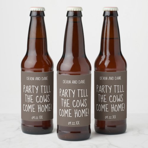 Party Till the Cows Come Home Beverage Label Kit