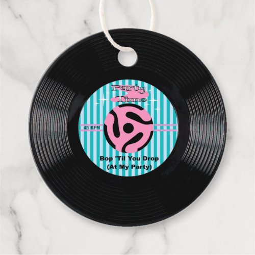 Party Time 45 Record Favor Tags