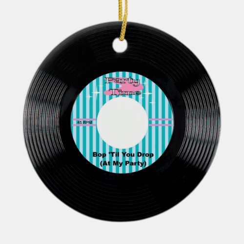 Party Time 45 rpm Record Ceramic Ornament