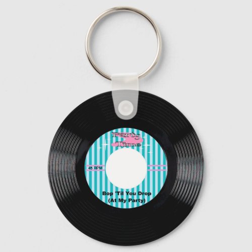 Party Time 45 rpm Record Keychain