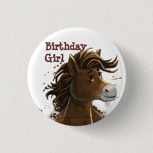 Party Time Appaloosa Horse Button (Front)