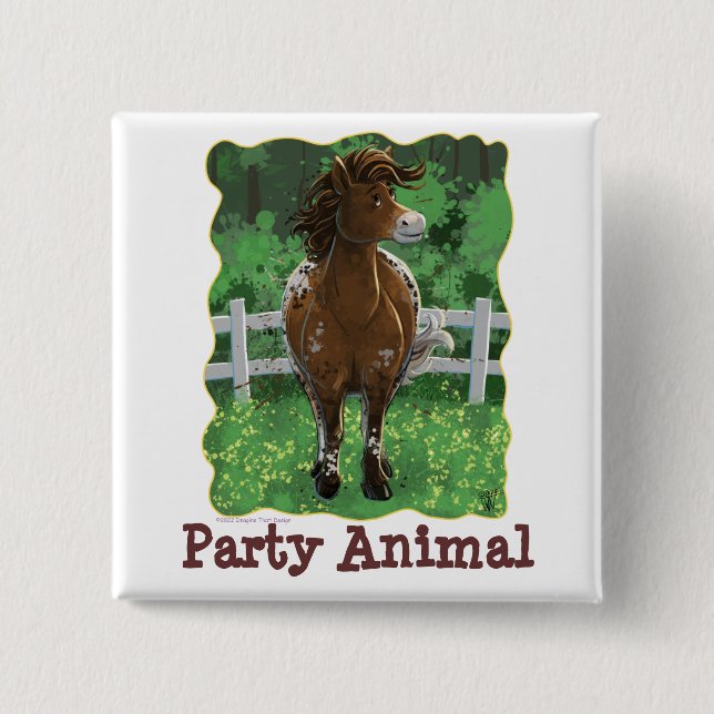Party Time Appaloosa Horse Button (Front)