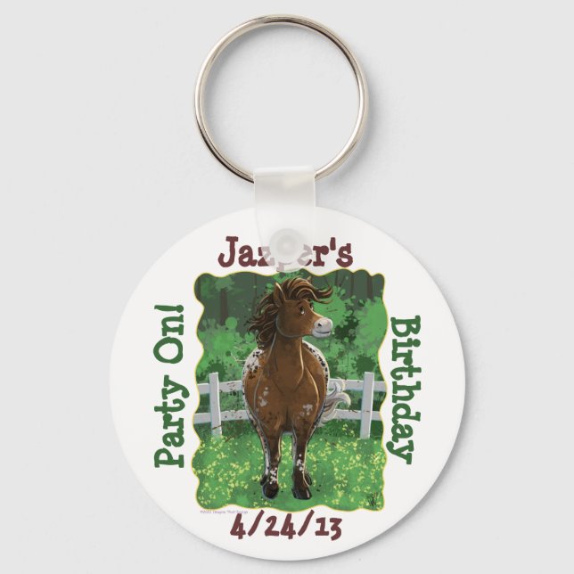 Party Time Appaloosa Horse Keychain (Front)
