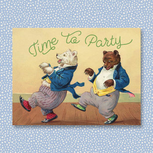 Party Time Bears Postcard