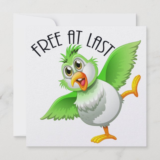 Party Time Bird - Free At Last Invitation (Front)
