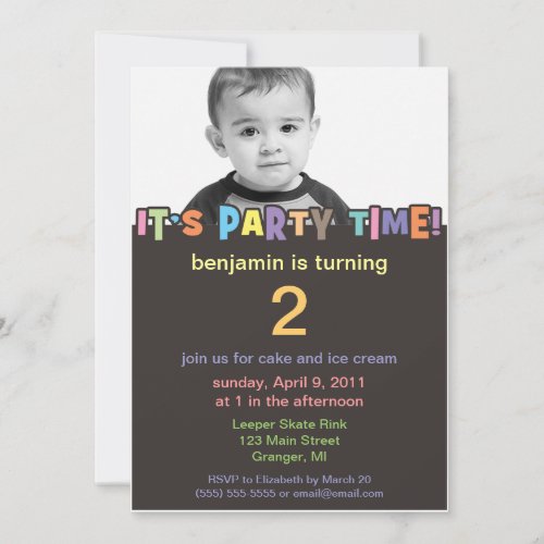 Party Time Birthday Party Invitations