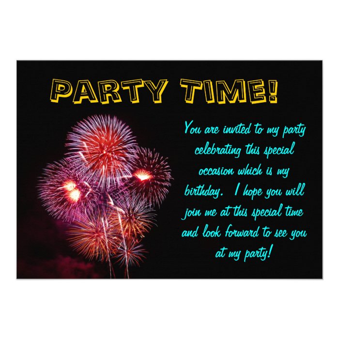 Party Time Celebrations Invitation