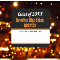 Party time! Class Reunion Matte name tag Sticker