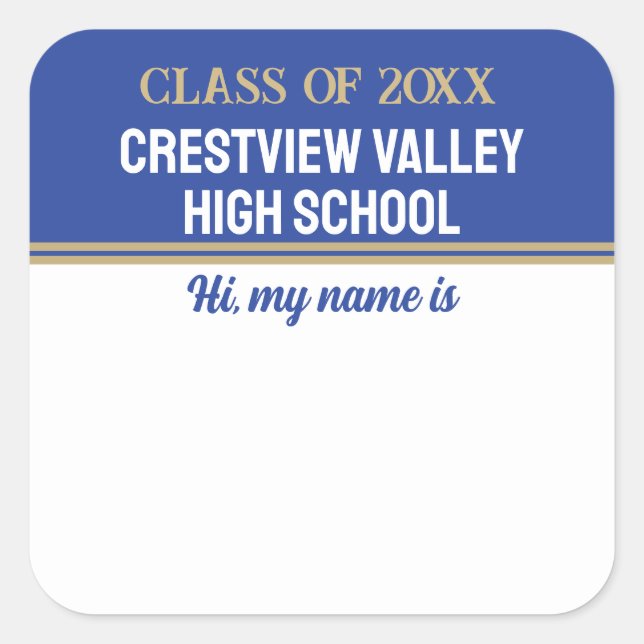 Party time! Class Reunion name stickers (Front)