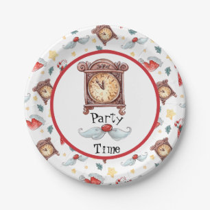 Party Time Clock Paper Plates