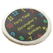 Party Time Colorful Favors for 80th Birthday Party Sugar Cookie (Angled)