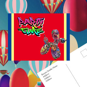 Party Time Colorful Graffiti Invite