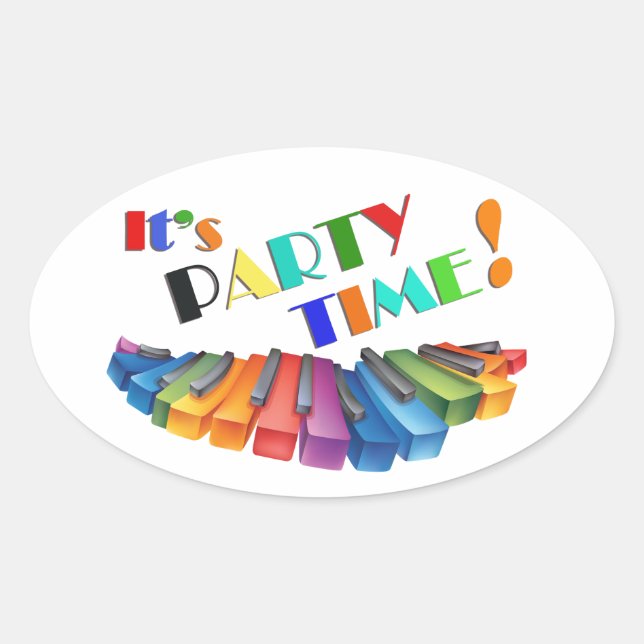 Party Time Colorful Sticker (Front)