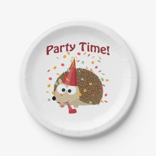 Party Time Confetti Hedgehog Paper Plates