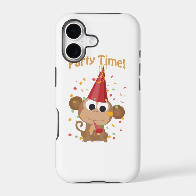 Party Time! Confetti Monkey Iphone Case (Back)