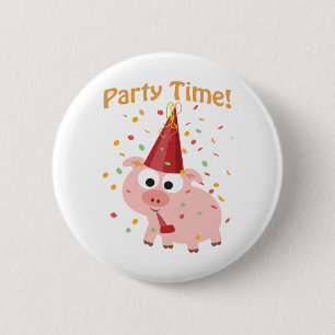 Party time confetti Pig Button