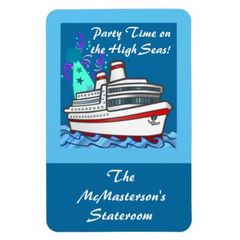 Party Time Cruise Ship Stateroom Door Marker Magnet by CruiseReady at Zazzle