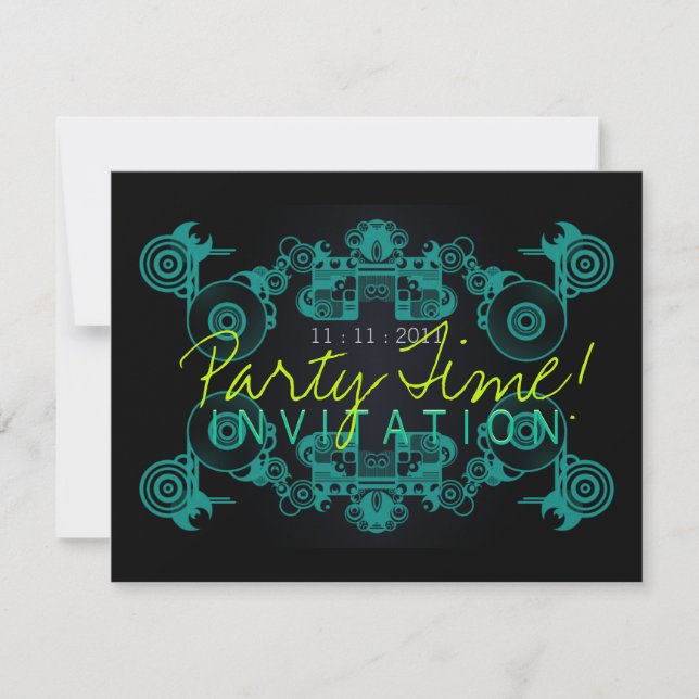 Party Time Dance Invitation template (Front)