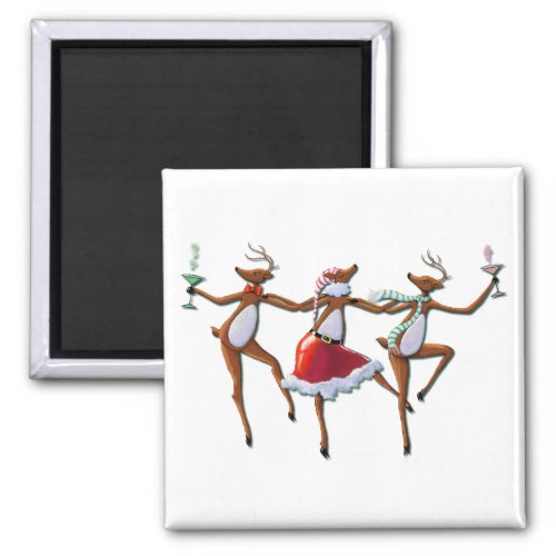 PARTY TIME DANCING REINDEER by SHARON SHARPE Magnet