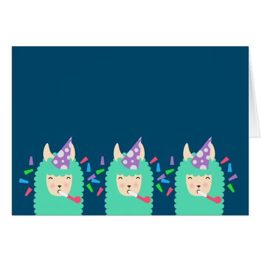 Party Time Emoji Llama Cards (Front Horizontal)