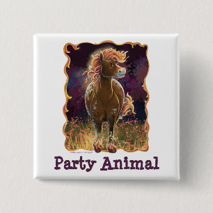 Party Time Fire Horse Button