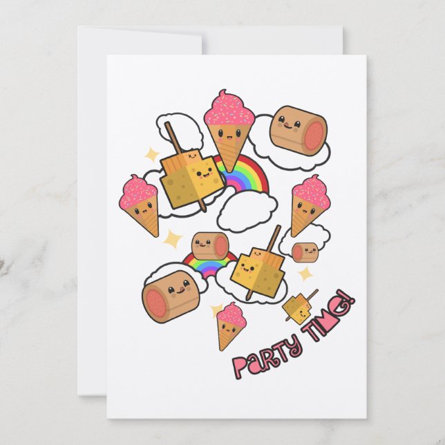 Party Time Food Birthday Invitation (Front)