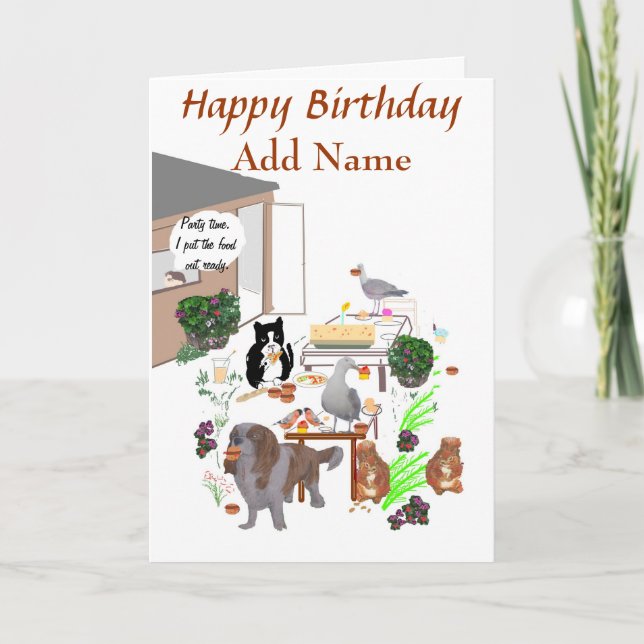 Party Time funny Birthday card, personalize. Card (Front)