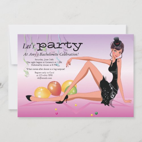 Party Time Girls Bachelorette Invitation