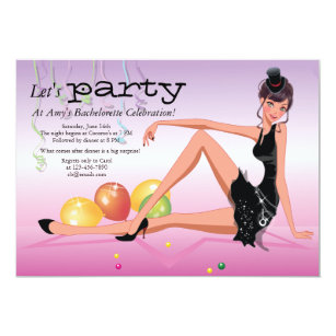 Little Black Dress Bachelorette Party Invitations | Zazzle