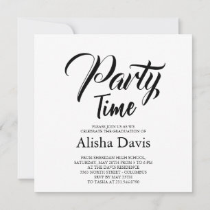 Party Time Graduation Celebration Invitation