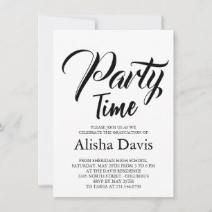 Party Time Graduation Celebration Invitation