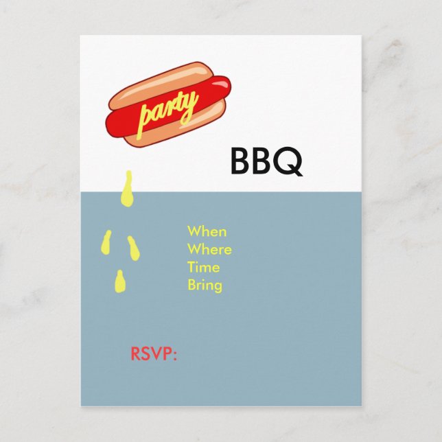 Party Time Hotdog invites (Front)