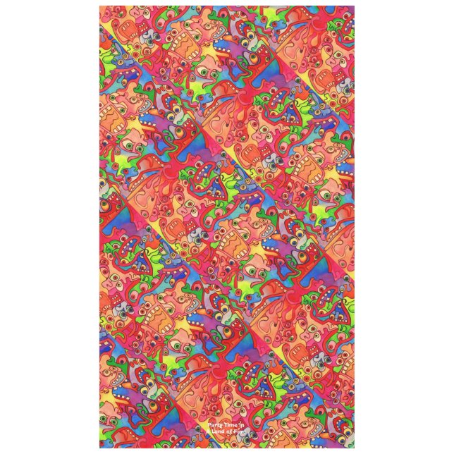 Party Time in A Land of Fun Faces! Tablecloth (Front)