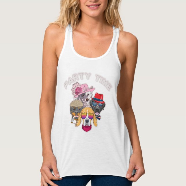 Party Time Kawaii Funny Animals   Tank Top (Front)