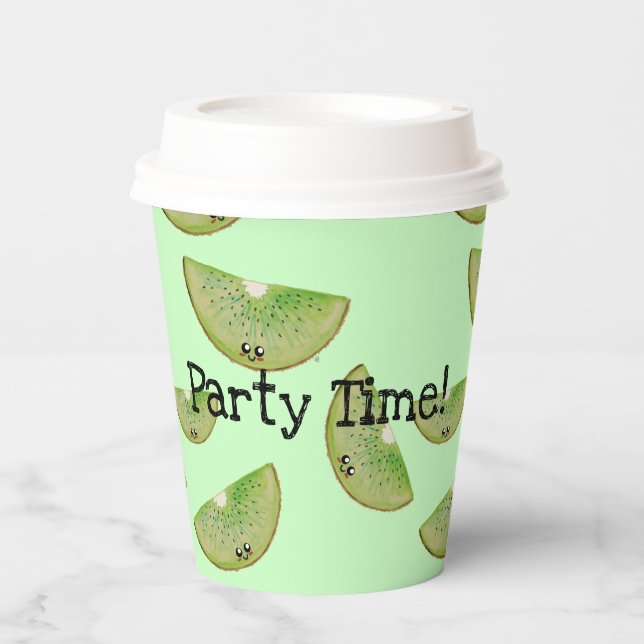 Party Time! Kawaii Kiwi Paper cup (Front)