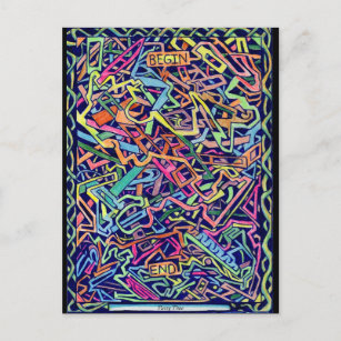 Party Time Maze Gifts Line Invitation Postcard