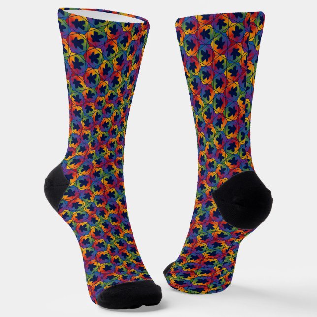 Party Time Meeple Crew Socks (Angled)