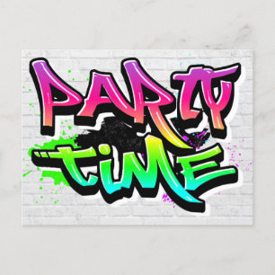 Party Time Modern Graffiti Invite