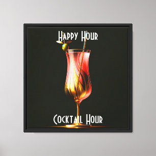 Party Time Neon Modern Personalized Canvas Print