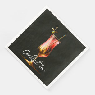 Party Time Neon Modern Personalized Paper Dinner Napkins
