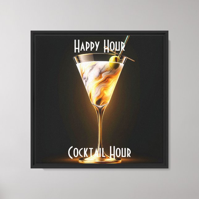 Party Time Neon Trendy Personalized Canvas Print (Front)